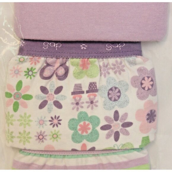 NEW Gap Panties 3 pairs Underwear girls XL 12 Purple Flowers Stripes Briefs - Picture 3 of 6